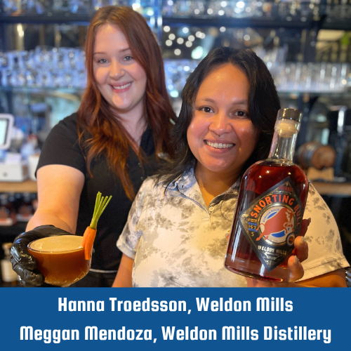 hanna traedsson and meggan mendoza weldon mills distillery